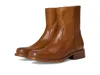 Frye Campus Leather Plain Toe Zip Boot In Brown