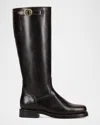 Frye Campus Leather Low Heel Tall Riding Boots In Transparent