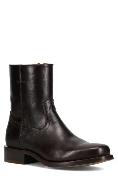FRYE FRYE CAMPUS LEATHER PLAIN TOE ZIP BOOT