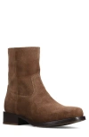 Frye Campus Suede Plain Toe Zip Boot In Brown