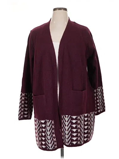 Pre-owned Frye Cardigan Sweater In Burgundy