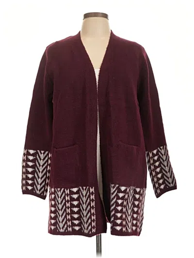 Pre-owned Frye Cardigan Sweater In Burgundy