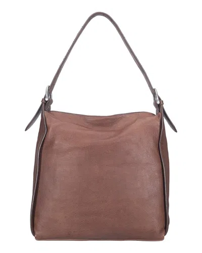 Frye Carla Leather Hobo Bag In Brown