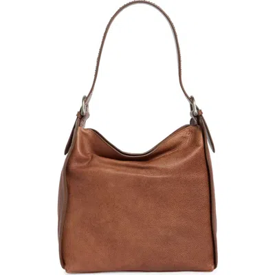 Frye Carla Studded Leather Hobo Bag In Cognac