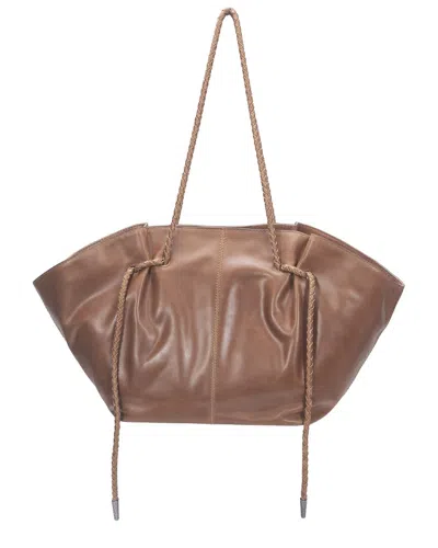 Frye Caroline Leather Shopper In Brown