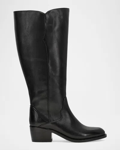Frye Carson 2 Piping Tall Leather Boots In Black