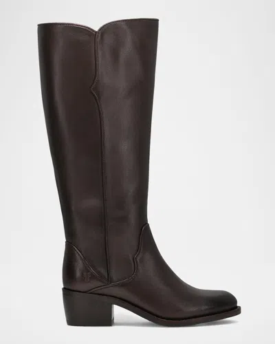 Frye Carson 2 Piping Tall Leather Boots In Brown