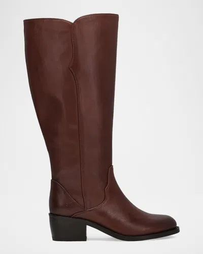 Frye Carson 2 Piping Tall Leather Boots In Brown
