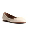 Frye Carson Ballet Flats In White -waxy Leather