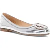 Frye Carson Logo Ballet Flat In Silver