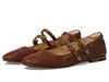 Frye Carson Mary Jane Flat In Brown