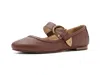 Frye Carson Mary Jane Flat In Brown