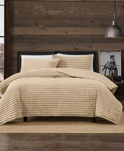 Frye Channel Faux Fur 3-pc. Comforter Set, Full/queen In Brown