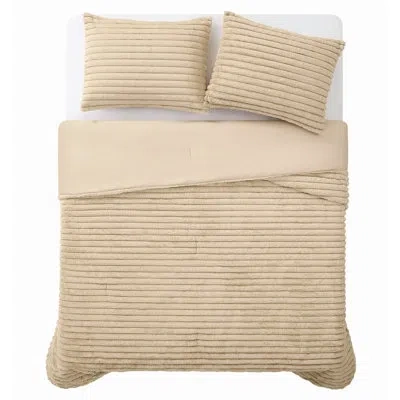 Frye Channel Stitch Velvet Comforter Set In Tan
