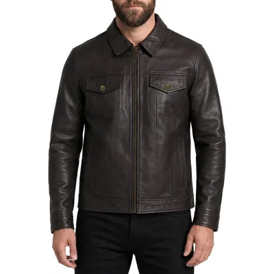 Frye Classic Leather Jacket In Black
