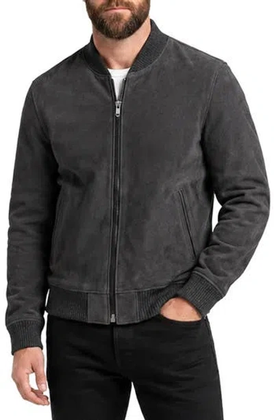 Frye Classic Suede Bomber Jacket In Animal Print