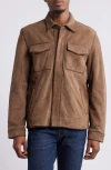 Frye Classic Suede Shacket In Taupe