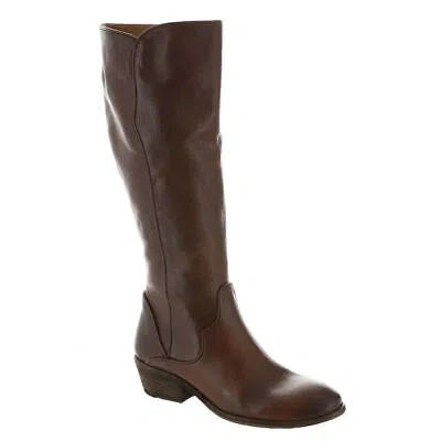 Pre-owned Frye Company Carson Piping Tall Wide Shaft Women's Boot In Redwood