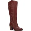 Frye Corinne Knee High Western Boot In Red