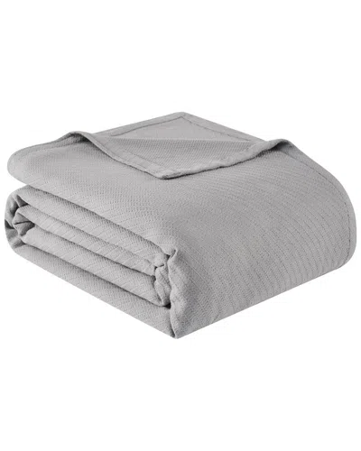 Frye Cotton Woven Grey Blanket In Gray