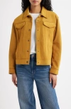 Frye Cow Split Leather Jacket In Gold