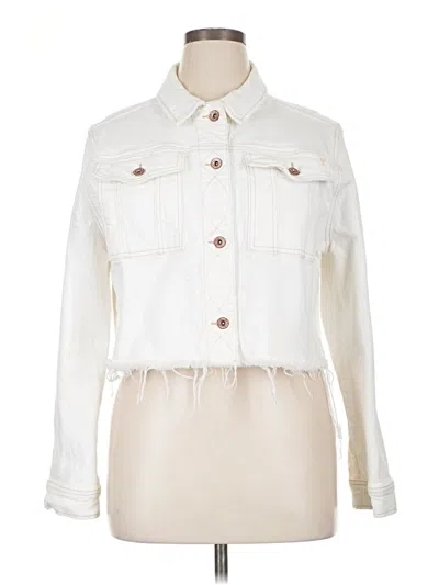 Pre-owned Frye Denim Jacket In White