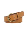 Frye Diamond Debossed Leather Belt In Tan