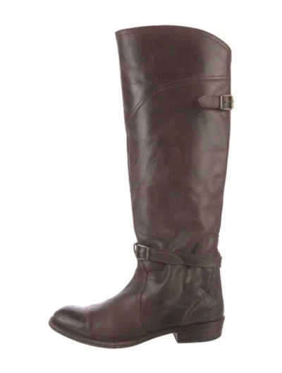 Pre-owned Frye Dorado Leather Riding Boots In Brown