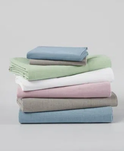 Frye Dusted Denim Cvc 200 Thread Count Sheet Set In Green
