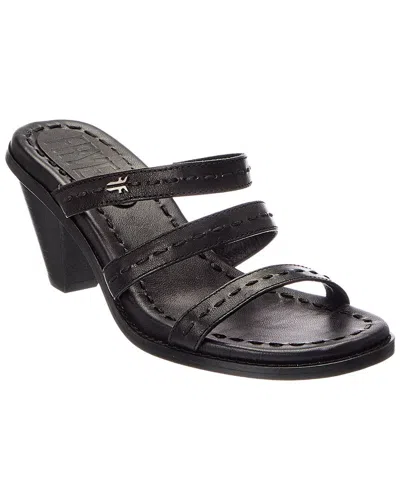 Frye Estelle Strappy Slide Leather Sandal In Black