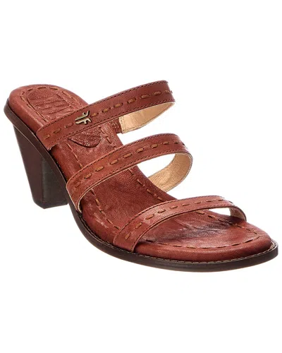 Frye Estelle Strappy Slide Leather Sandal In Multi