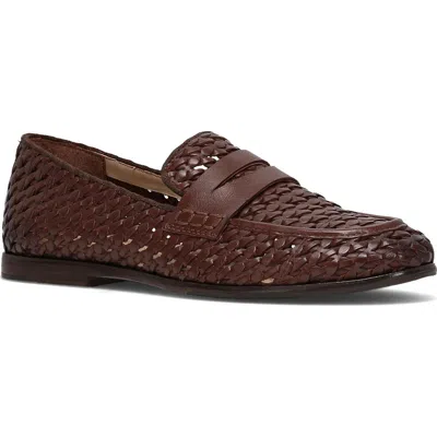 Frye Faith Woven Penny Loafer In Brown