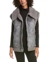 Frye Water Resistant Faux Shearling Vest In Gray