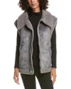 Frye Water Resistant Faux Shearling Vest In Gray
