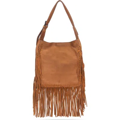 Frye Faye Leather Hobo In Brown