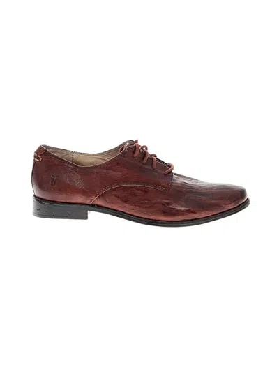 Pre-owned Frye Flats In Burgundy