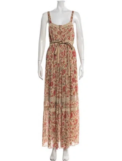 Pre-owned Frye Floral Print Long Dress In Multicolor
