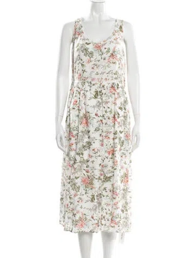Pre-owned Frye Floral Print Midi Length Dress In Neutral