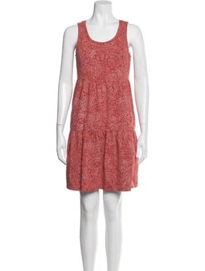 Pre-owned Frye Floral Print Mini Dress In Red