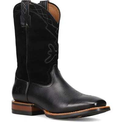 Frye Hauser Logo Stitch Western Boot In Black