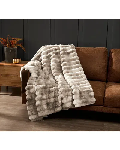 Frye Haze Channel Fluffy Throw In Brown