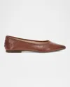 Frye Heather Leather Ballerina Flats In Brown