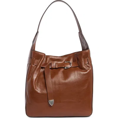 Frye Heather Leather Hobo In Cognac