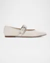 Frye Heather Leather Mary Jane Ballerina Flats In Ivory