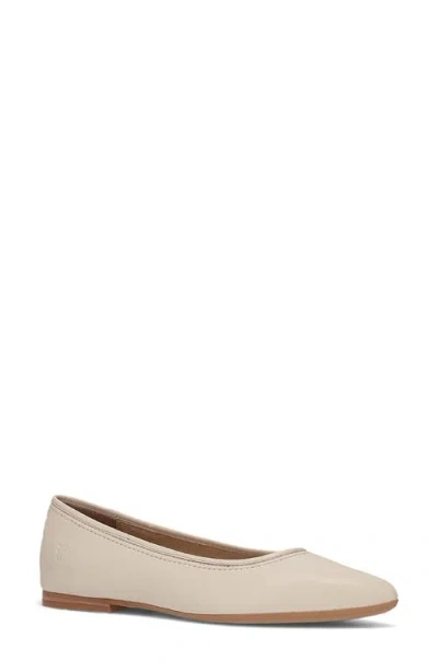 Frye Heather Pointed Toe Ballet Flat In White