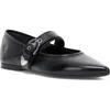 Frye Heather Pointed Toe Mary Jane Flat In Black