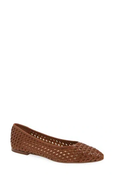 Frye Heather Woven Pointed Toe Flat In Cinnamon.