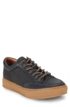 Frye Hoyt Low Lace Canvas & Leather Sneaker In Black - Ruffle Leather