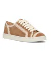 Frye Ivy Crochet Low Top Sneaker In Almond - Suede Leather