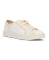 Frye Ivy Crochet Low Top Sneaker In White - Tumbled Leather